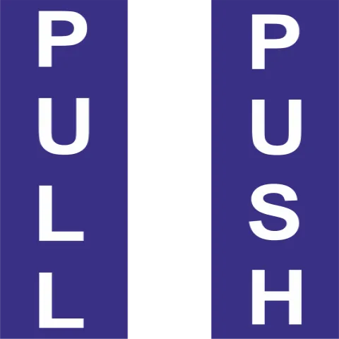 Portarait style Push Pull stickers for doors