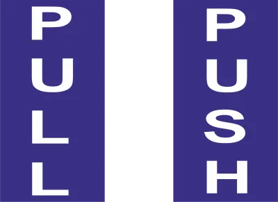 Portarait style Push Pull stickers for doors